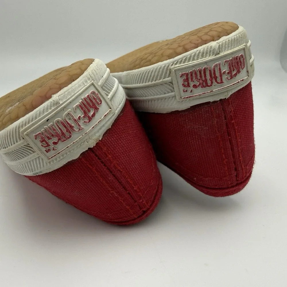 Vintage 1990s Okie Dokie Shoe Toddler Kids Size 7 Red & White Classic Canvas‎